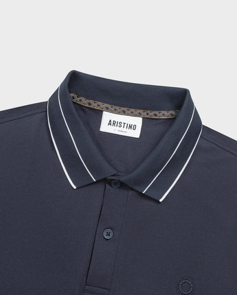 Aristino Elite Men's Navy Polo Shirt Cotton Slim Fit APS115S3EC